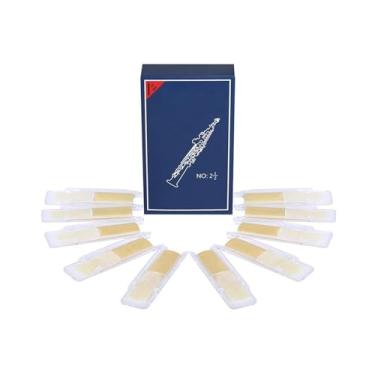 Imagem de Acessórios profissionais de saxofone 10 peças/conjunto caixa azul 2,5 palhetas de saxofone planas soprano/alto/tenor B palhetas acessórios de sopro de madeira (cor: Tenor)