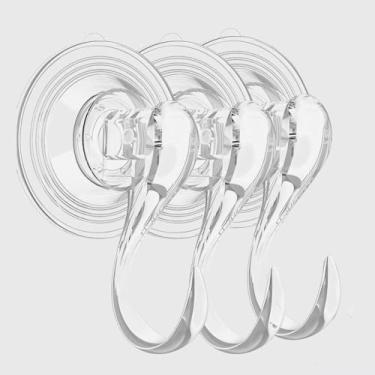 Imagem de Ganchos removíveis com ventosa para chuveiros, 1 gancho transparente, reutilizável e resistente