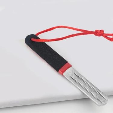 Imagem de 1 apontador de gancho de diamante, pedra de afiar arquivo de anzol, pedra de amolar de haste de dois tons, lixa dupla face