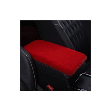 Imagem de HGTRH 32 x 20 cm, almofada de cobertura de console central automotiva de pelúcia, almofada de apoio de braço macia e de suporte, capa de caixa de apoio de braço automático, almofada universal de apoio