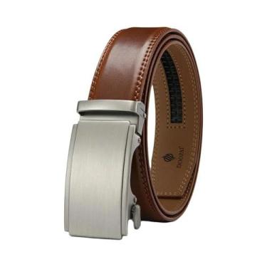 Imagem de Cinto De Couro Luxuoso Masculino Com Fivela Automática, Cinto De Negóc
