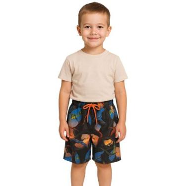 Imagem de Short Kids Bruno Estampado Dino Cave Preto Infantil Siri, 6