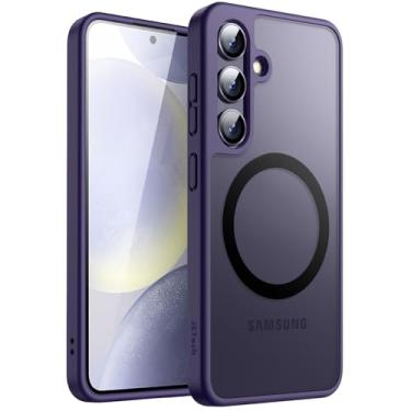 Imagem de JETech Capa Magnética para Samsung Galaxy S24 5G, Compatível com MagSafe, Case Capinha para Translúcida Fosca Traseira à Prova de Choque (Violeta)