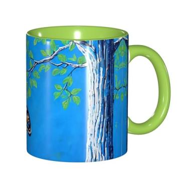 Imagem de Zeraoke Art Blue Dragonflies Print Canecas de café criativas, personalizadas, presente para família, tamanho de 325 ml, unissex