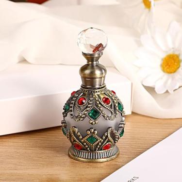 Imagem de Frasco de perfume recarregável embutido de 15 ml para mulheres, mini frasco de perfume de vidro vintage decorativo de cristal, atomizador de óleo essencial portátil de viagem, armazenamento de luxo e