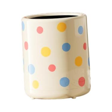 Imagem de Bothyi Lixeira de bolinhas, balde para papel, lixeira sem tampa, simples de 12 litros para reciclagem, ideal para sala de estar, dormitório ou escritório.