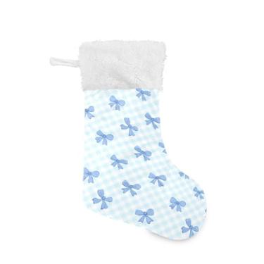 Imagem de Qilmy Lindas meias de Natal com gravata borboleta 2 peças, meias grandes de Natal, decorações de presente e suprimentos de festa, usadas para decoração de lareira de árvore de Natal 78