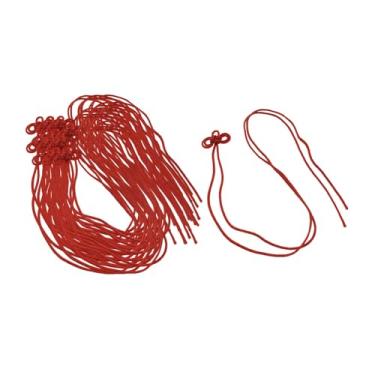 Imagem de UGPLM 20 peças de amuletos, nós decorativos, artesanato DIY, decoração Feng Shui, sachês para pendurar, cordão para enfeites de portas e janelas, Vermelho