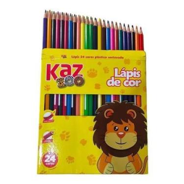 Imagem de Lápis de cor formato sextavado c/24 - Kaz