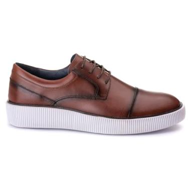 Imagem de Sapato Derby Confort Masculino em Couro Flatform Cor:Mouro;Tamanho:38