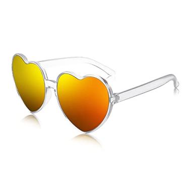 Imagem de FEISEDY Óculos de sol em forma de coração, óculos de festa, discoteca, transparente, cor doce, moderno, óculos de amor B4124