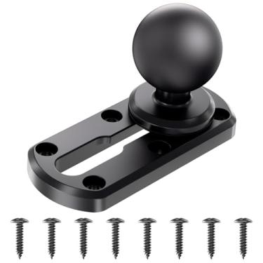 Imagem de VAZESWIN Suporte de trilho resistente de 10 cm com base de trilho de parafuso em T esférica de 3,8 cm para barco de caiaque, compatível com suportes RAM tamanho C, braço de soquete duplo de esfera de