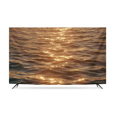 Imagem de Capa de TV Capa de TV Capa de poeira universal 32-80 polegadas Tela de impressão de padrão de água Protetor à prova de poeira televisões computador LCD tela LED pano quarto sala de estar decoração