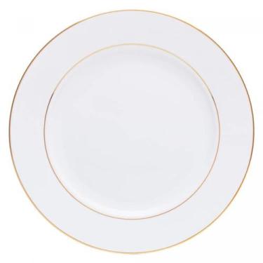 Imagem de Conjunto 6 Pratos de Sobremesa Mônaco 19cm Branco com Fio Dourado Wolf