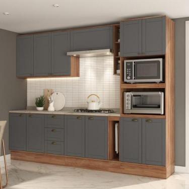 Imagem de Armário De Cozinha Completa Com Balcão Milla Dreamer Carraro Nogal Cin
