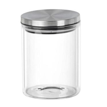 Imagem de Pote De Vidro Com Tampa Em Inox Redondo 800ml 125x10cm - FULL FIT