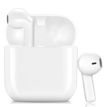 Imagem de Fones de Ouvido Bluetooth sem Fio, Estéreo com Graves Profundos, Intra-auricular à Prova de Suor para Esportes, com Estojo de Carregamento, Branco