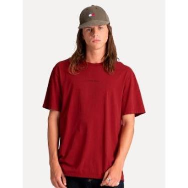 Imagem de Camiseta Tommy Jeans Masculina Linear Gel Vermelho Escuro-Masculino