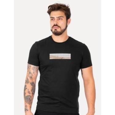 Imagem de Camiseta Calvin Klein Jeans Masculina Sand Grid Preta-Masculino