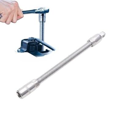 Imagem de 1 conjunto de barra de extensão flexível, 1/10.2 cm, soquete de chave catraca de haste de extensão, para acessórios de ferramentas de broca de chave elétrica (prata)