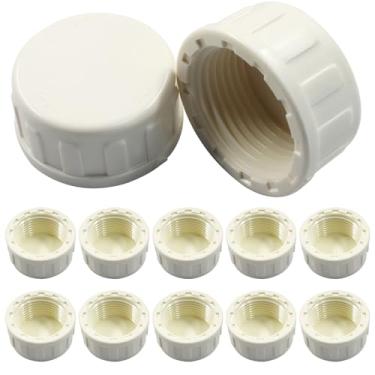 Imagem de BokWin Pacote com 12 acessórios para tubos de PVC branco de 2,5 cm, adaptadores de plugue de rosca fêmea para aplicações de encanamento, instalação simples e segura para projetos de bricolage, reparo