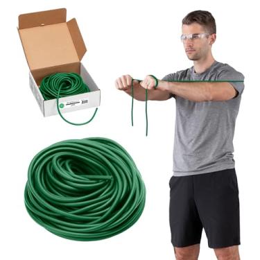 Imagem de THERABAND Tubo de resistência, verde, pesado, nível 3, rolo de 30,5 m, sem látex, tubo de exercício profissional para exercícios corporais e básicos, cortado no comprimento, codificado por cores, leve