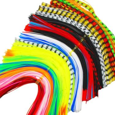 Imagem de Zsrivk Saia e pernas de borracha de silicone, 25 cores, materiais de amarração de moscas, acessório de pesca DIY colorido para fazer iscas de pesca com mosca, moscas, jig spinnerbait truta robalo