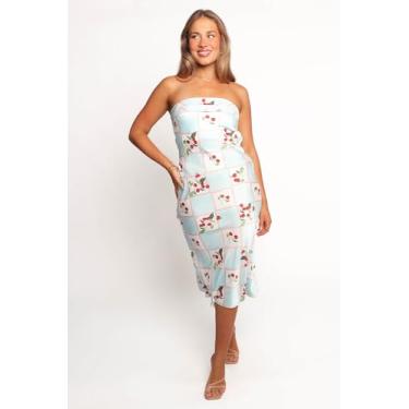 Imagem de Petal & Pup Vestido feminino Benton sem alças com estampa cereja, Estampa cerejeira, G