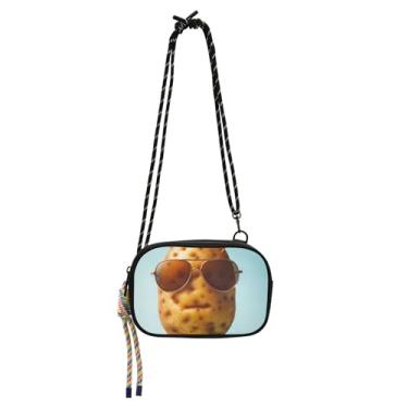 Imagem de TSENQUE Bolsa feminina tiracolo pequena legal batata engraçada carteira para celular pochete bolsa de viagem pequena bolsa de ombro