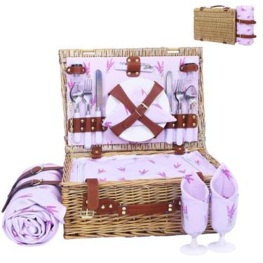 Imagem de Cesta de piquenique Neti Neti para 4 pessoas com refrigerador e cobert