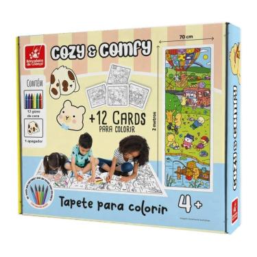 Imagem de Tapete de Colorir + 12 Cards Cozy e Comfy - Brincadeira de Criança