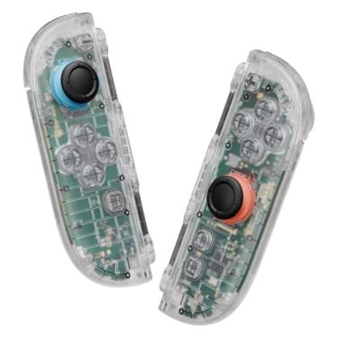 Imagem de eXtremeRate DIY Replacement Shell Buttons for Joycon 2, Custom Full Set Housing Case + Decorative Strips + Middle Bracket + Buttons + Tools for Nintendo Switch 2 Controller - Deluxe Version - Clear