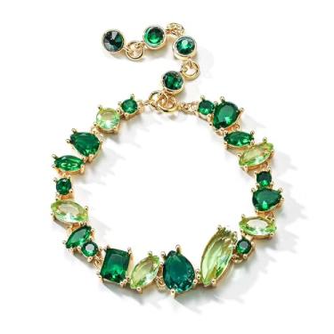 Imagem de Crysdue Pulseira de tênis de zircônia cúbica brilhante presente de Natal para mulheres, Tennis Bracelet, Latão, Zircônia cúbica