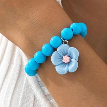 Imagem de Pulseiras femininas com contas de flores boêmias, presentes de Natal, dia dos namorados, amizade, Medium, Latão, Sem Pedra Preciosa
