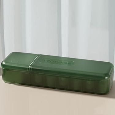 Imagem de Organizador de cabos de dados de mesa com caixa de armazenamento de cabo de gaveta de tampa (verde escuro)