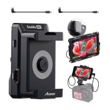 Imagem de Accsoon SeeMo Sistema de transmissão de vídeo HDMI 4K para i-Phone 17/16/15/14/13, iPad, 4K30/1080p60 iOS para transmissor de monitor de câmera de vídeo DSLR, transmissão ao vivo em tempo real