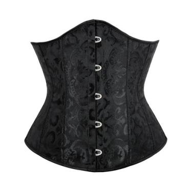 Imagem de Corset Vintage Gótico Jacquard Para Mulheres, Top Modelador De Cintura