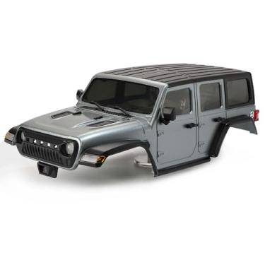 Imagem de WONFAST 6.10inch/155mm Wheelbase Plastic Texture Hardtop Body Shell Kit Replacement Part for 1:18 RC Car Crawler Car for TRX4M Bronco Defender AX8560 Wrangler Chassis Upgrade Accessories (Silver Gray)