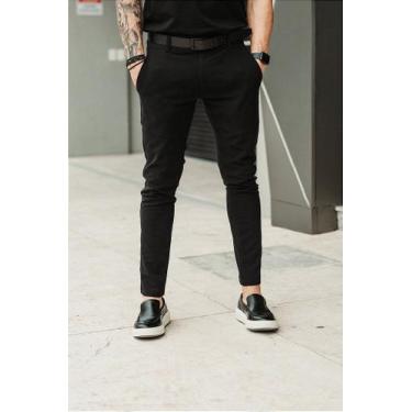 Imagem de Calça Sarja Chino Masculina Preta com Elastano - Forinc, 40