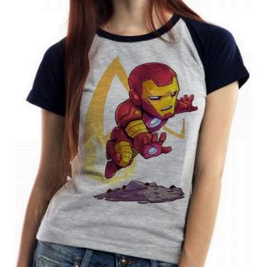 Imagem de Baby look blusa feminina ou Camiseta unissex Homem Ferro, Baby look M