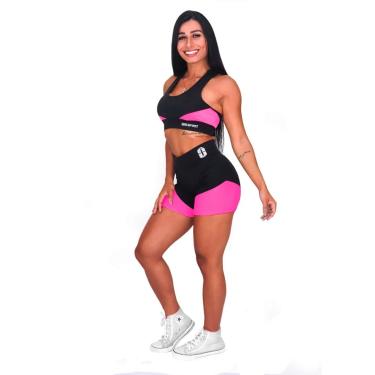 Imagem de One Sport Conjunto Academia Feminono Top Fitness + Short Cós Alto