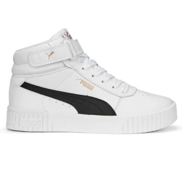 Imagem de PUMA Tênis feminino Carina 2.0 Mid, Puma Branco-Puma Preto-Puma Ouro, 6