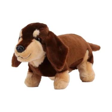 Imagem de Pelúcia De Dachshund Preto E Tan, Animal De Estimação Simulado, Presen