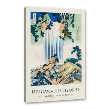 Imagem de Galeria japonesa impressões de arte de parede vintage onda Ukiyo-e pôster Katsushika Hokusai Kanagawa pintura em tela sala de estar decoração de casa (SKU4,12 x 40,6 cm = (30 x 40 cm), emoldurado