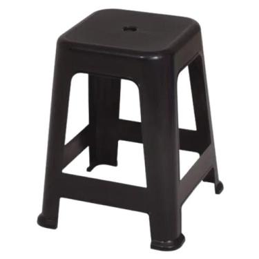 Imagem de Banqueta Plástica Resistente Preta Aguenta Até 120Kg - MOR