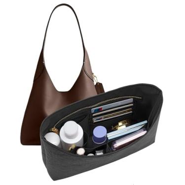 Imagem de DOIAPUOS Organizador de bolsa para bolsa Brooklyn 28, organizador em papel Dupont com compartimentos para cartão e suporte de garrafa de água (preto)