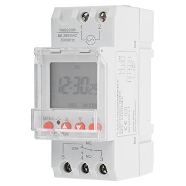 Imagem de Interruptor temporizador digital analógico programável LCD Backlight Din Rail TM928BK 30A para lâmpadas Equipamento de iluminação Fontes de alimentação domésticas Material ABS