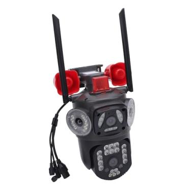 Imagem de Câmera de Segurança Externa Sem Fio de 4 Lentes de 2,4 GHz, Câmera de Vigilância Panorâmica e Inclinação, Câmera para Animais de Estimação, Conversa Bidirecional, Rastreamento de