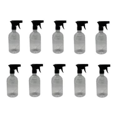 Imagem de Kit 10 Frasco Pulverizador / Borrifador 500ml - PRETO - Napoli