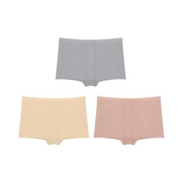 Imagem de Calcinhas Esportivas Sem Costura Femininas 3 Peças Em Cores Sólidas Co